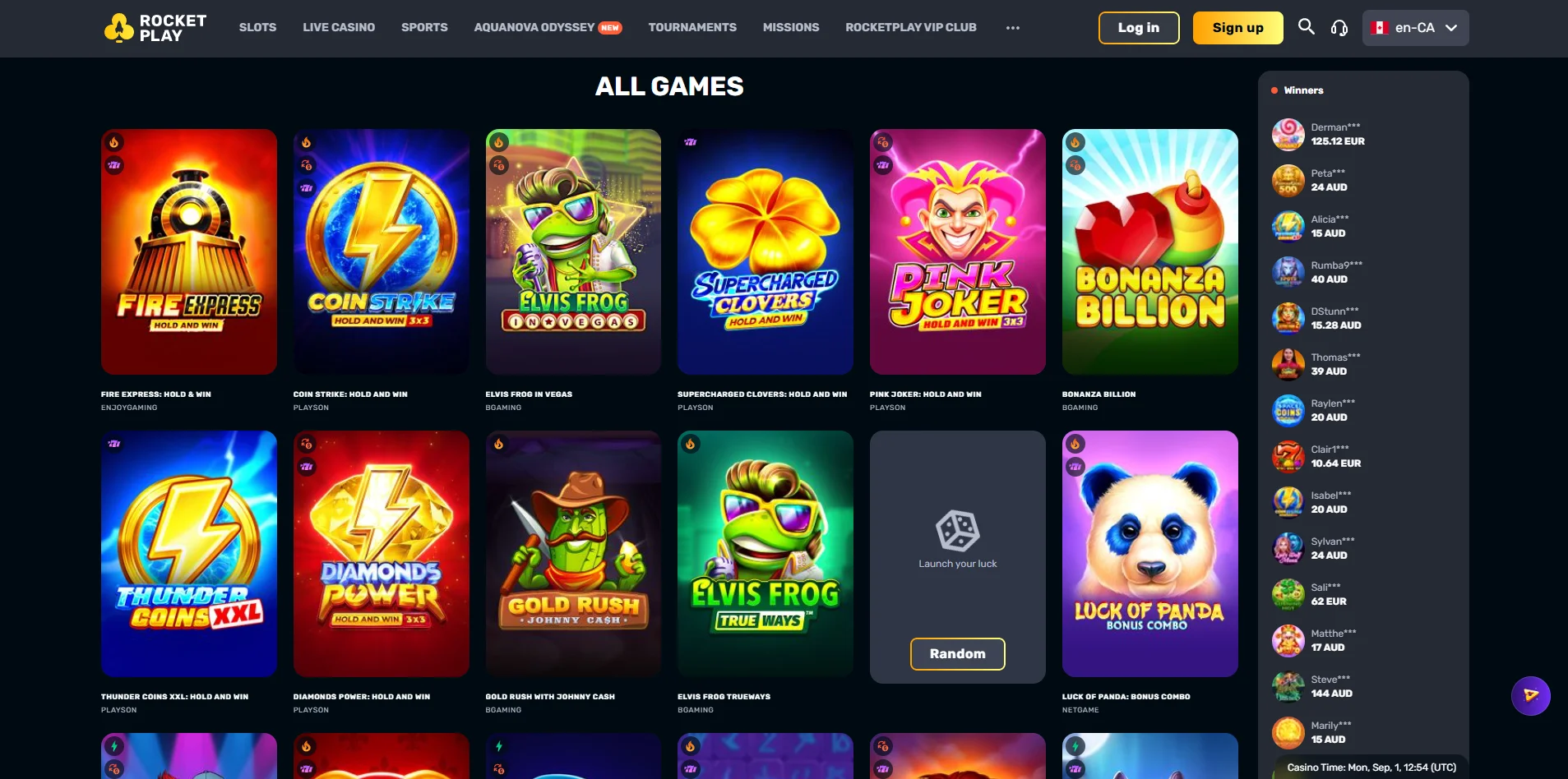 Rocketplay Casino Games