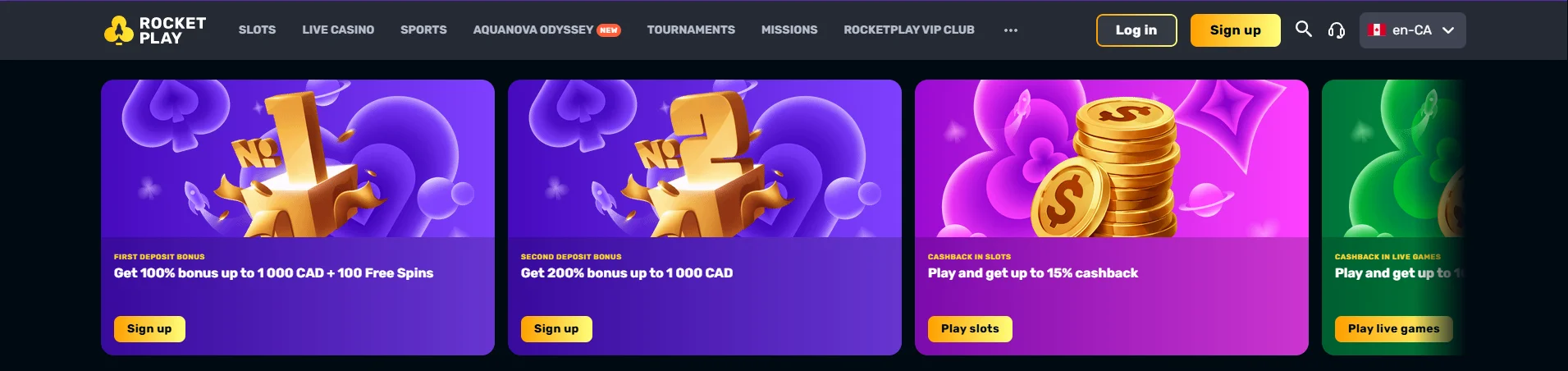 Rocketplay Casino Welcome Bonus