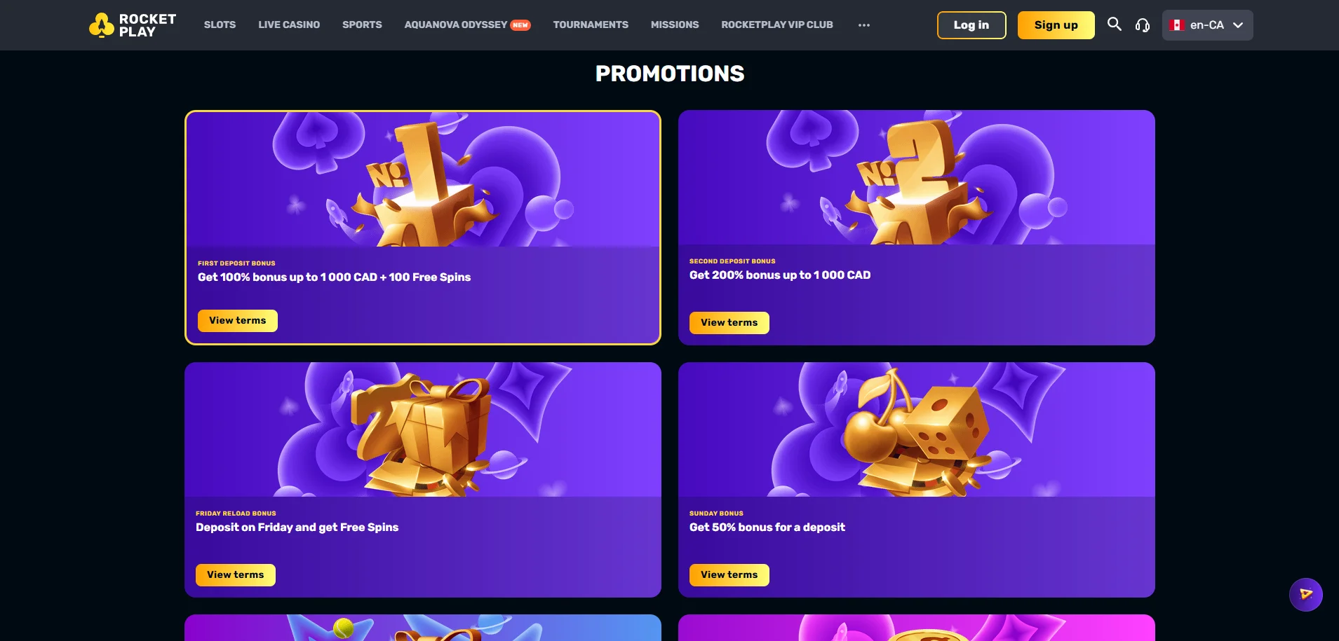 Types of Rocketplay Casino Bonuses